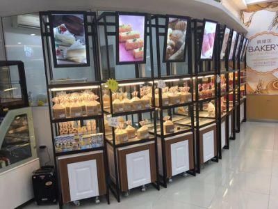 Modern Furniture Bakery Shop Furniture Food Shelf Cake Showcase Bread Display Stand Bread Display Rack for Warehouse and Supermarket or Store