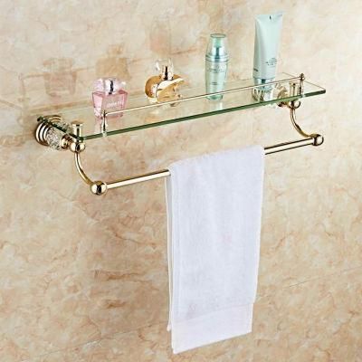 Factory Price Bathroom Fitting Single Glass Towel Shelf Rack