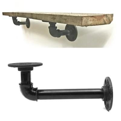 Wall Mounted Shelving Brackets Pipe Wall Shelf Flange Electroplating 90 Degree Elbow Metal Shelves