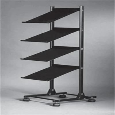 Indoor Outdoor Folding Black Metal Bakers Rack with 4-Tier Shelves