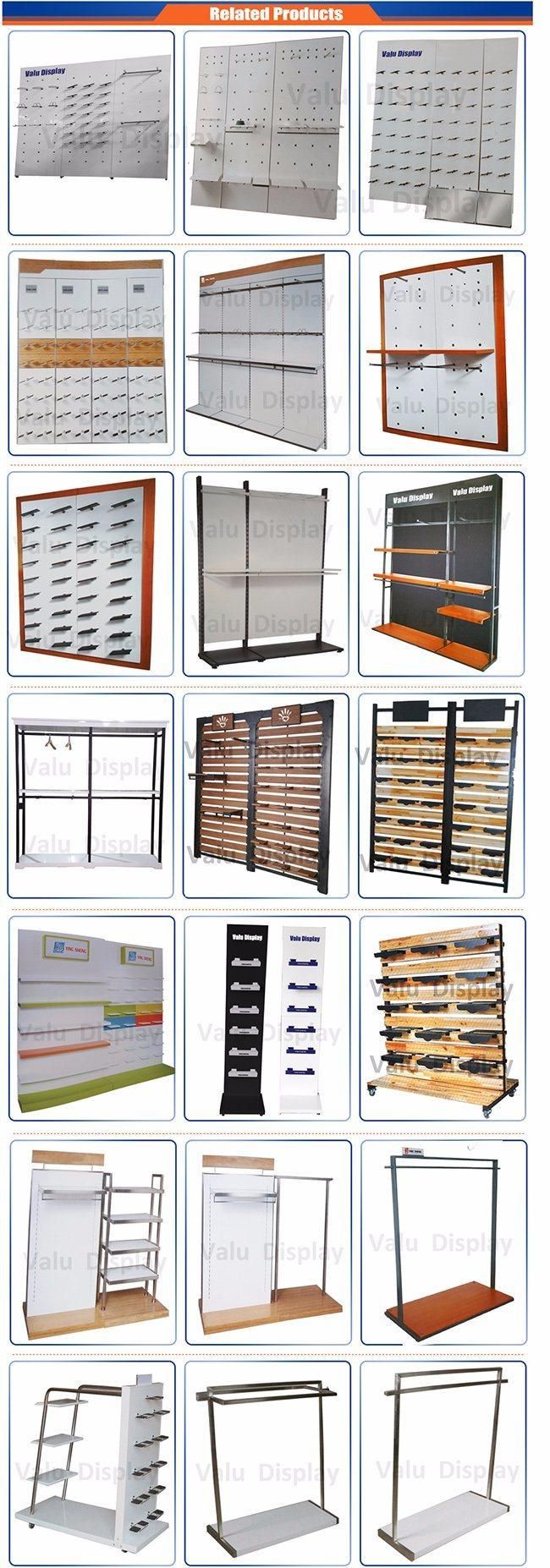 Custom Metal Wood Shelf Hanging Clothes Rack Shop Rack