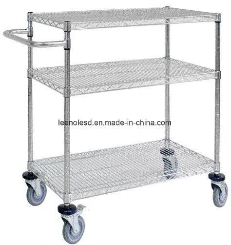 Production Line Industrial ESD Wire Shelf Dolly Cart Trolley Ln-1530606A