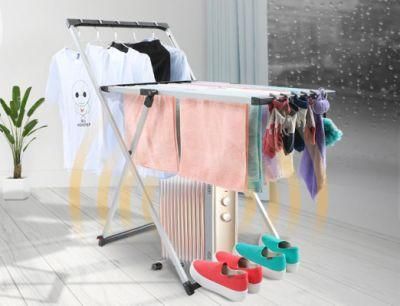 High Quality Hot Sell Lightweight Aluminum Clothes Drying Rack, Rolling Cloth Drying Shelf