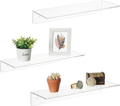 Acrylic Wall Mounted Display Stand Space Saving Storage Rack