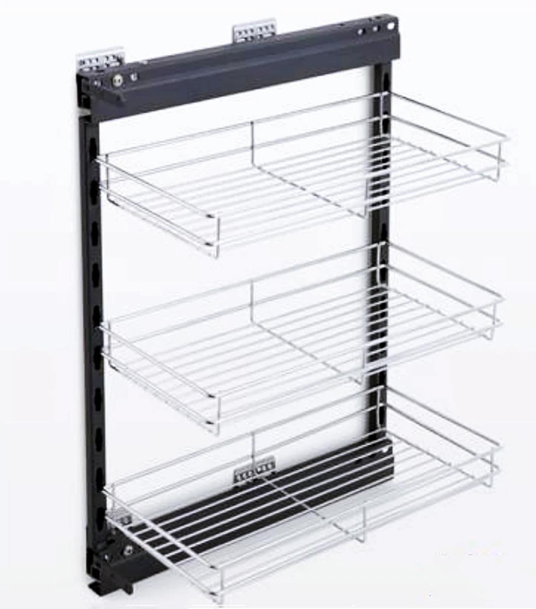 3 Tiers 250mm Sundries Soft Closing Storage Organizer Cabinet Sundries Snacks Holder Rack