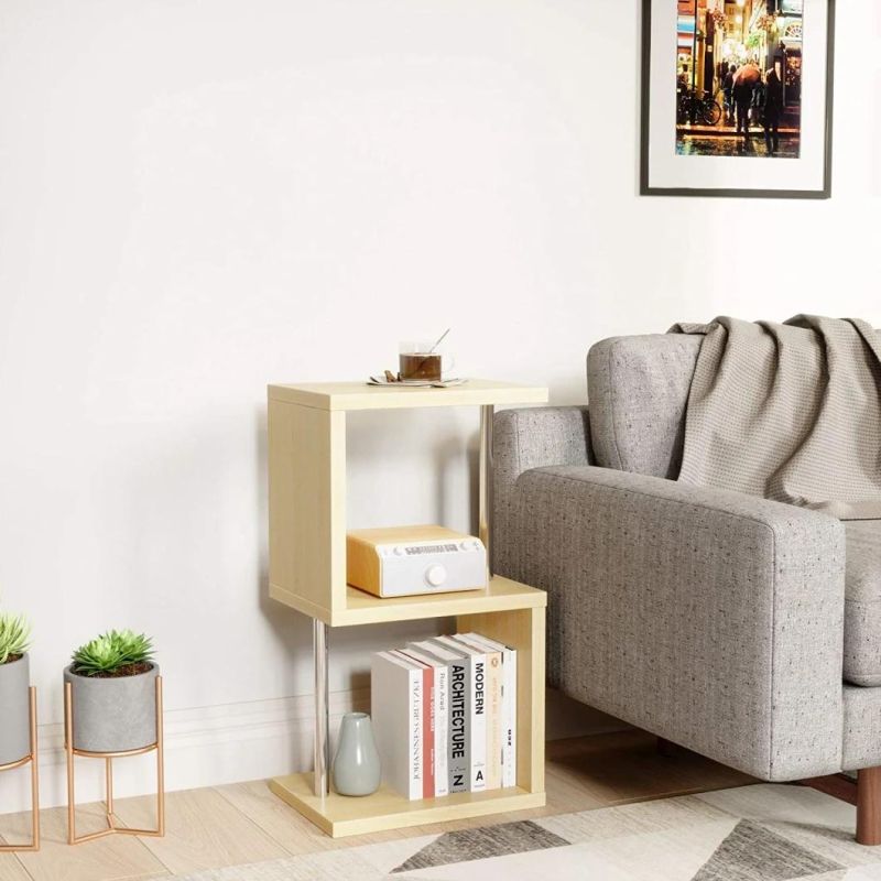 Modern Storage Rack with Metal Frame Small Bookshelf for Living Room Bedroom Office, OA
