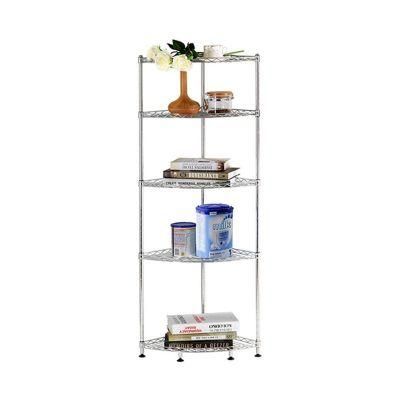 Super Low Price Corner 5 Tire Wire Shelving New Iron Wire Rack for Sale