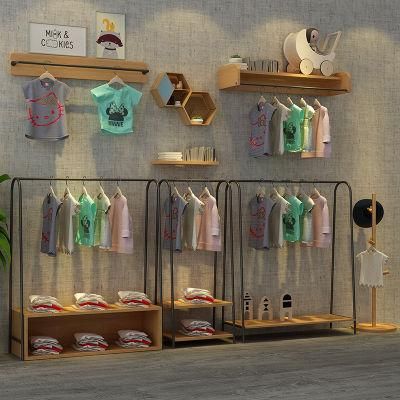 Customized Children Clothing Shop Fitting Retail Kids Clothes Display Furniture Clothes Display Rack for Kids