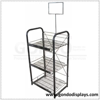 3-Tiers Metal Supermarket Bread Display Shelf W57*D45*H143.5cm