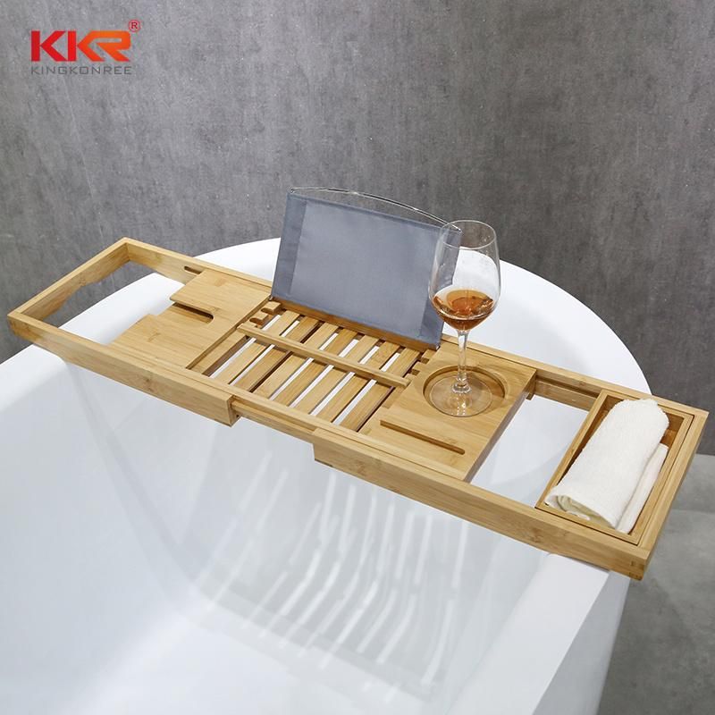 Expandable Non-Slip Bamboo Bathtub Tray Bathroom Rack