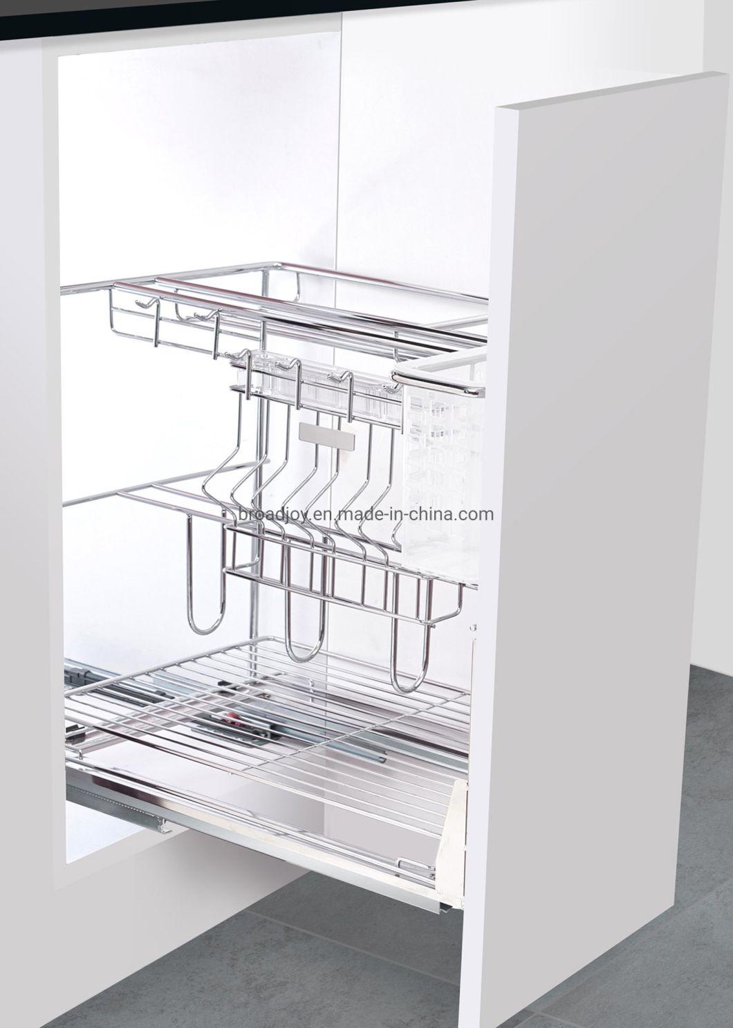 Kitchen Cupboard Stainless Steel 201 300mm Cabinet Storage Drawer Slide out Basket Holder Rack
