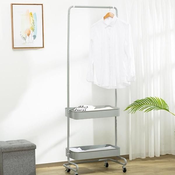 Clothing Garment Rack with Shelves Metal Hanging Stand