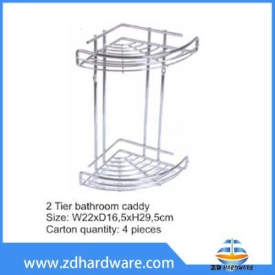 2 Tier Bathroom Shower Corner Baskets Shampoo Shower Shelf Rack