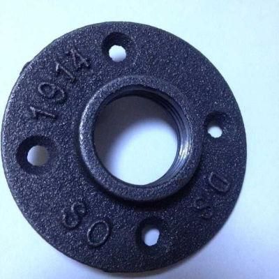 Malleable Iron Black 3 Holes Floor Flange 1/2 Inch 3/4 Inch 1 Inch Female Threaded Fittings for Home Decoration