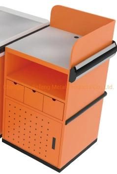 Supermarket Shelf Express Checkout Counter Metal Cashier Desk