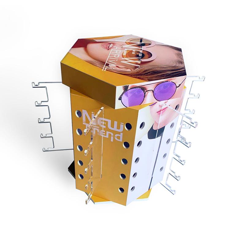 Custom Eyewear Jewelry Acrylic Display Racks Sunglasses Rotating Countertop Stands