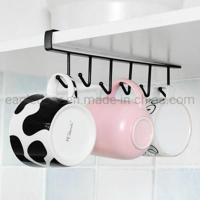 Iron Cupboard Hook Kitchen Cabinet Door Shelf Glass Mug Cup Storage Hanging Rack