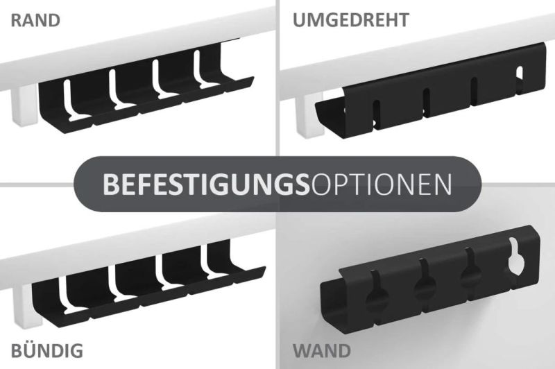 Powder Coated Metal Cable Duct Desk White Cable Management Tray