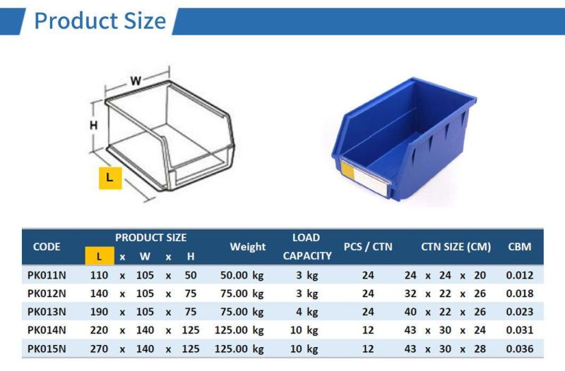 Automotive Use Warehouse Storage Nest Stack Plastic Parts Racking Bins for Garage Workshop