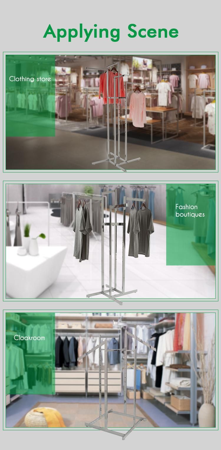 4 Arm Detachable Metal Hanging Clothing Rack