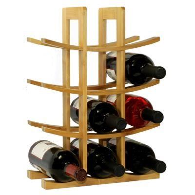 12-Bottle Natural Bamboo Wine Rack