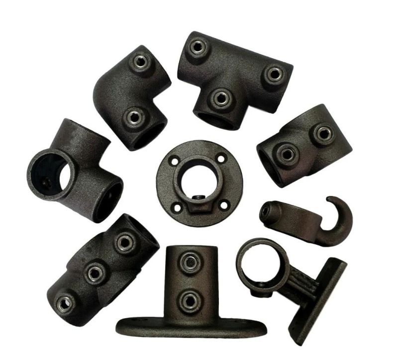 Black Malleable Iron Key Clamp Fence Pipe Fitting