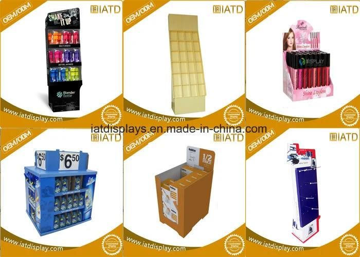 POS Cardboard Paper Corrugated Storage Supermarket Store Wine Retail Carton Floor Display Stand Shelf Rack