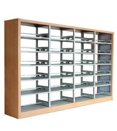 School Heavy Duty Double Side 4 Bay Bookshelf with Display Function and Adjustable Shelf