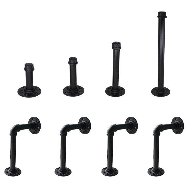 Hot Sale Industrial Black Pipe and Flanges Shelf Wall Mount Metal Steel Iron Pipe Shelf Brackets