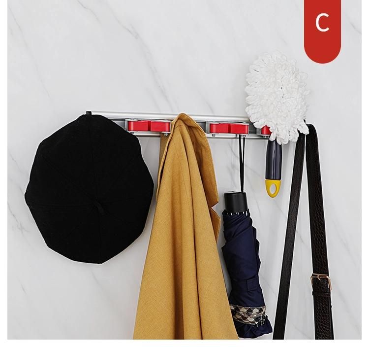 Boomjoy Multifunction Storage Mop Holder Cleaning Tool Hook Bathroom Wall Organizer Mounted Sundries Plastic Bag Rack Home Storage Rack