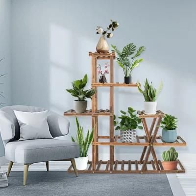 Solid Wood Plant Stand Rack Flower Pots Holder Shelf Indoor and Outdoor Display Rack