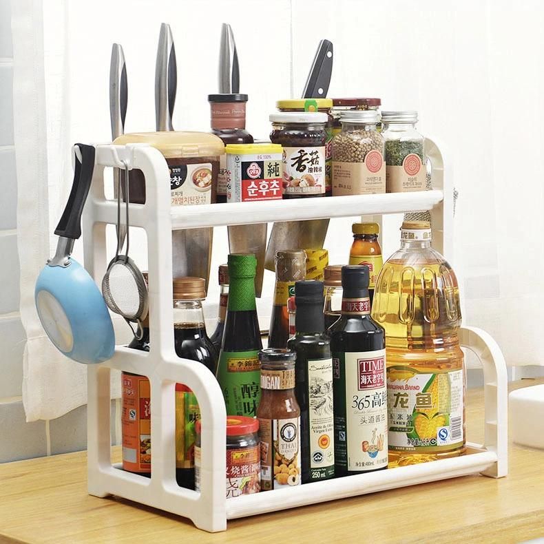 Kitchen Plastic Corner Storage Rack with Wheels