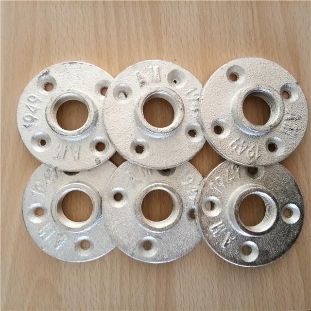 3/4inch Electroplating and Hot DIP Galvanized Malleable Iron Pipe Fittings Floor Flange for Open Shelving