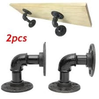 Shelf Brackets Support Rustic Heavy Duty Industrial Decorative Wall Cast Iron Steel Metal Floating Pipe Shelf Bracket