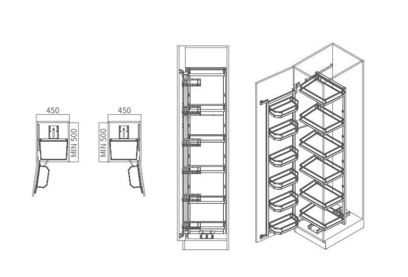 Home Depot Pantry Pull out Shelves 6 Tier Kitchen Rack