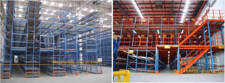 Q235B Steel Shelving Rack Supported Storage Platform Mezzanine System