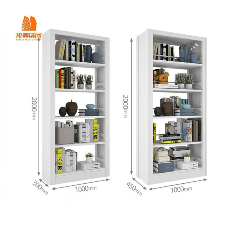 Library Double-Sided Steel Bookshelf, High-Quality Steel Processing.