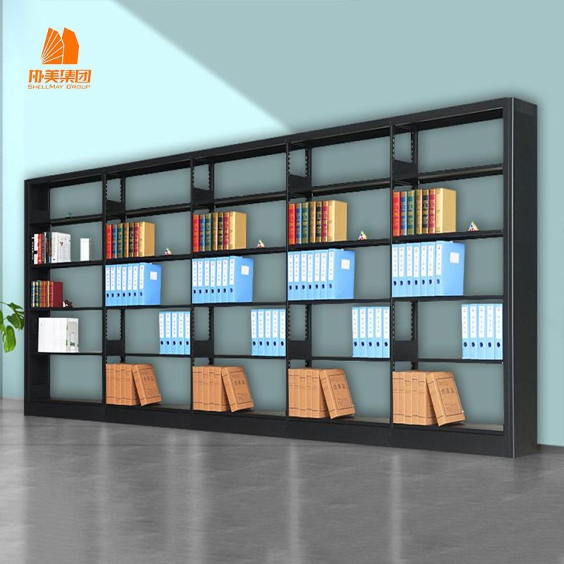 Library Double-Sided Steel Bookshelf, High-Quality Steel Processing.