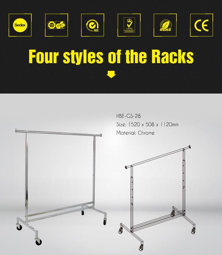 Double Sided Adjustable Collapsible Adjustable Chromed Garment Rack