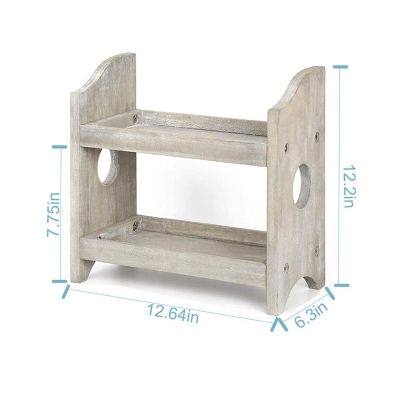 2 Tier Bathroom Countertop Organizer Cosmetic Organizer Holder Detachable Kitchen Spice Rack