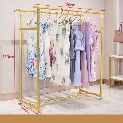 Store Hanging Cloth Showroom Rack Stainless Steel Clothing Display Stand