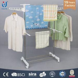 Clothes Rack Stand with Two Layer Shelves