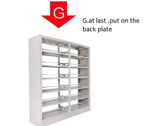 Metal Book Storage Racks for School Library with Movable Shelf