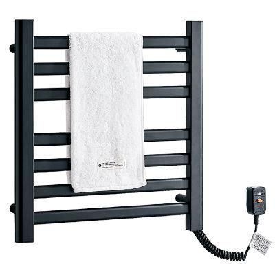 Wall Mounted Towel Warmer Dryer Rack for Bathroom Towel Radiator Black Towel Rack Rail Bar Holder Hanger Ladder Electric Heated Towel Rack