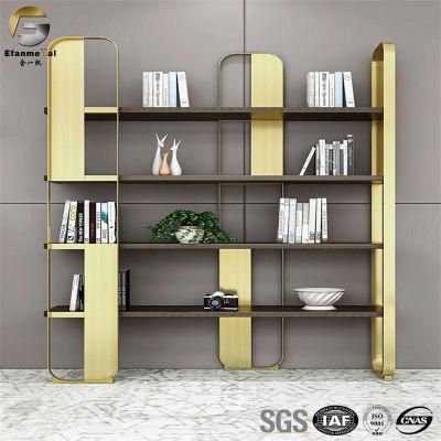 Ve389 New Product Price List Gold Bookcase Stainless Steel Adjustable Book Shelf with Open Racks