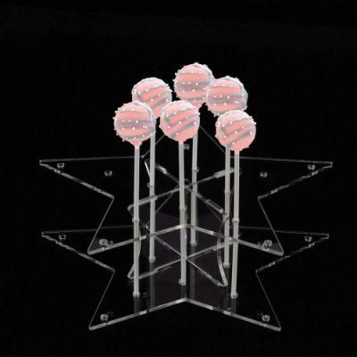Assembled Clear Acrylic Cake Lollipop Display Stand