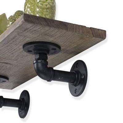 Industrial Pipe Bracket Pair Heavy Iron Shelf Floating Bracket Support with High Quality Flange 1/2&quot; Not Including Board