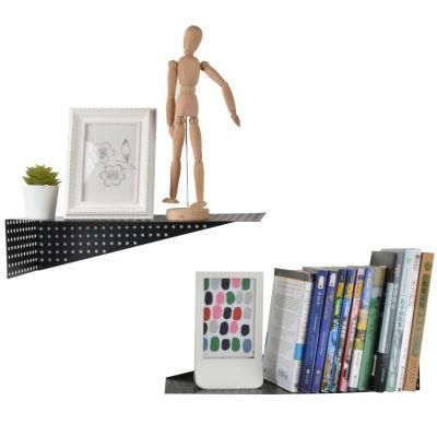 Floating Shelves Metal Wall Shelf for Bookcase Storage and Display Home Decor Black