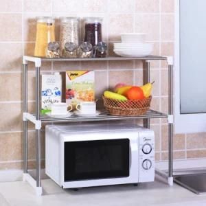 Multi Functional Kitchen Adjustable Metal Dish Storage Microwave Oven Rack