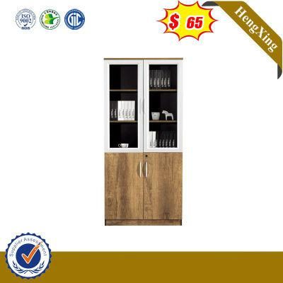 2 Glass Aluminum Wooden Swing Doors Bookshelf Bookcase